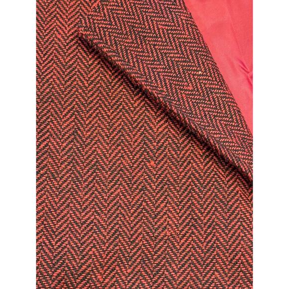 Large Red Herringbone Vest For Under Tuxedo Or Just To Dress Preppy - Picture 4 of 14